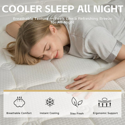 Queen Mattress, 12 Inch Queen Size Mattress in a Box, Memory Foam Medium Firm Hybrid Mattress with Individual Pocket Springs for Back Pain Relief, Motion Isolation, Certipur-Us9