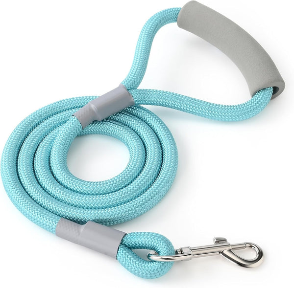 Mile High Life Dog Leash, 6FT X 1/2IN Pink, with Padded Handle | Heavy-Duty Nylon Rope Leash with Soft Handle & Steel Tips. Comfortable Grip for Daily Walks with Small to Large Dogs.9