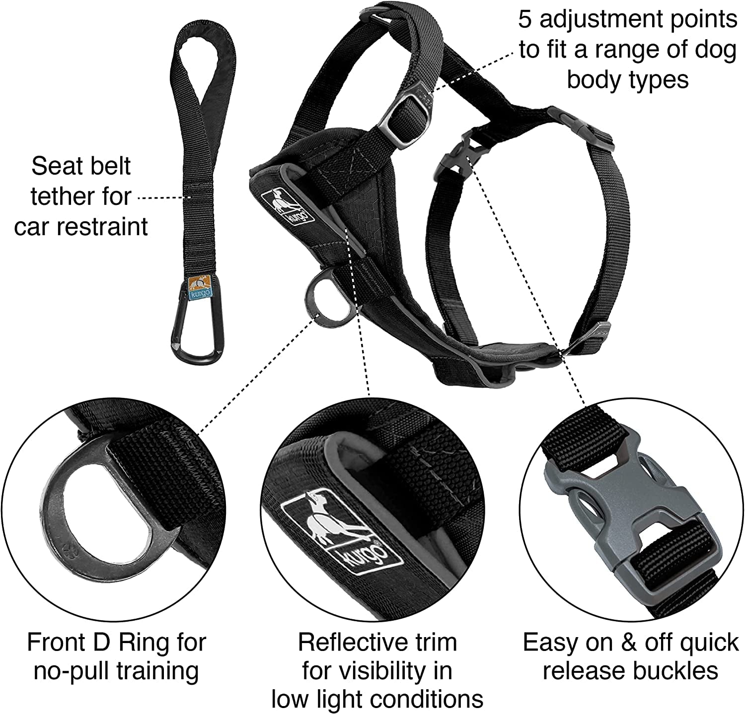 kurgo-tru-fit-smart-harness-black-small-dog-walking-harness-with-quick-release-buckles-front-back-leash-attachments-reflective-trim-includes-seatbelt-tether
