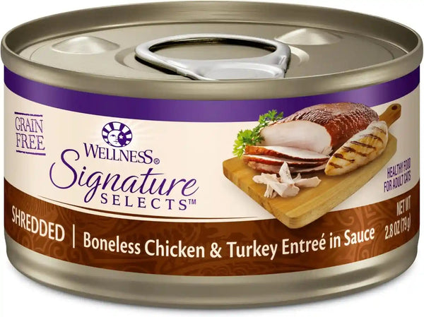 Wellness CORE Signature Selects Flaked Adult Canned Wet Cat Food, Natural, Protein Rich, Grain Free, Skipjack Tuna and Wild Salmon Entrée Recipe, 2.8 Oz, Pack of 12 Cans15