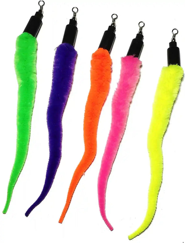 Pet Fit for Life 5 Piece Replacement Pack of Worms for Cat and Kitten Toy | Replacement for Interactive Wand & Catch Wand with 5 Assorted Soft Squiggly Worm Attachments. Easy Storage after Play.1