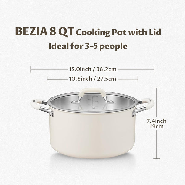 8QT Fully Clad 3-Ply Stainless Steel Stock Pot with Lid, Cooking Pot | Cool-Touch Silicone Handles, Premium Heat Retention & Durability, Oven & Dishwasher Safe, Induction Ready, for Family Stews6