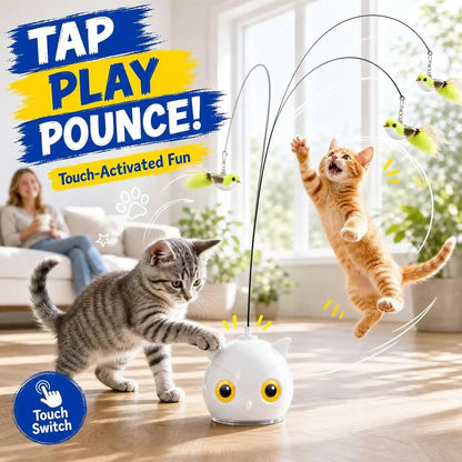 Interactive Cat Toys for Indoor Cats - Automatic Flying Bird Feather Toy with Sticky Suction Base, USB Rechargeable 360° Electric Cat Teaser, Touch Activated Self-Play Toy for Bored Cats6