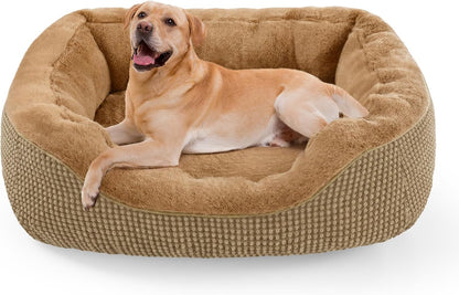 INVENHO Medium Dog Beds for Medium Dogs Washable, Rectangle Dog Bed Medium Size Dog, Orthopedic Dog Bed, Warming Soft Calming Sleeping Puppy Bed Durable Pet Bed with Anti-Slip Bottom M(30"X24"X9")10