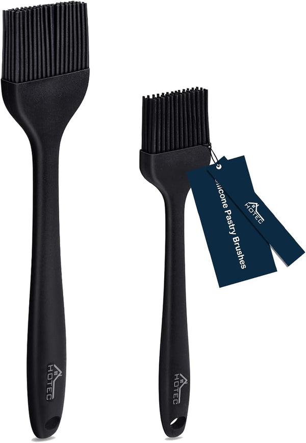600℉ Heat Resistasnt Basting Brushes, BPA Free Silicone Pastry Brush, Spread Oil Butter Sauce Marinades for BBQ Grill Barbecue Baking Kitchen Cooking Dishwasher Safe (Black 2)1