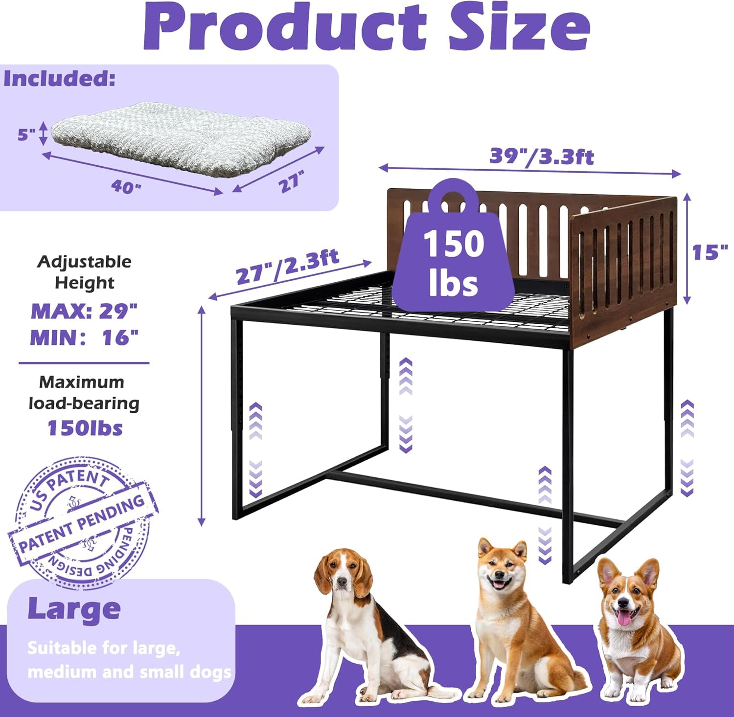 beside-dog-bed-2-wood-side-panel-adjustable-height-dog-bunk-beds-39x27-metal-dogs-bed-frame-with-cushion-large