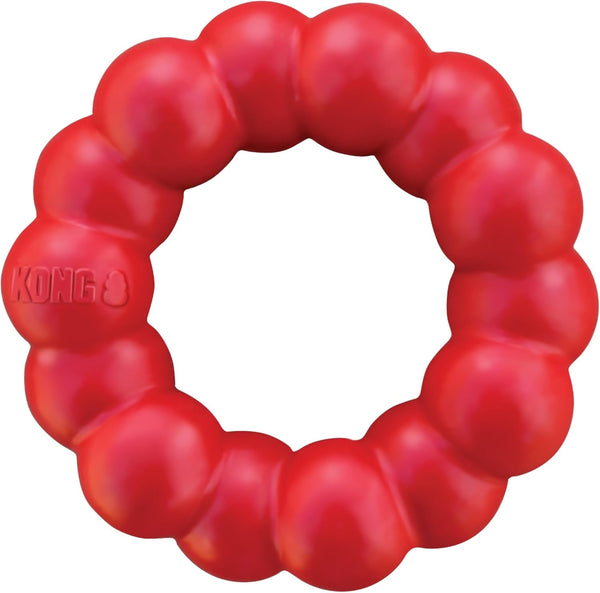 KONG Ring - Natural Rubber Ring Toy for Healthy Chewing Habits - Chew Toy Supports Dog Dental Health - Dog Toy Supports Instincts during Playtime - for Small/Medium Dogs1