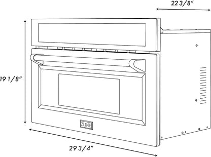 ZLINE Autograph Edition 30” 1.6 Cu Ft. Built-In Convection Microwave Oven in Black Stainless Steel and Gold Accents9