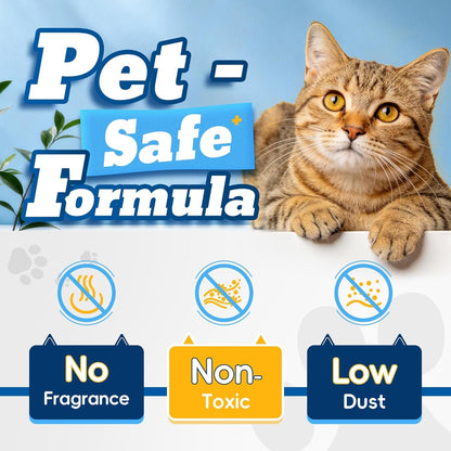 LMJP Crystal Cat Litter with Powerful Odor Control, Non-Clumping, Lasts up to 4 Months, 17.2Lb, Rapid Water Absorption, Unscented & Low Tracking Lightweight Blue & White Silica, 4 Pack of 4.3Lb5