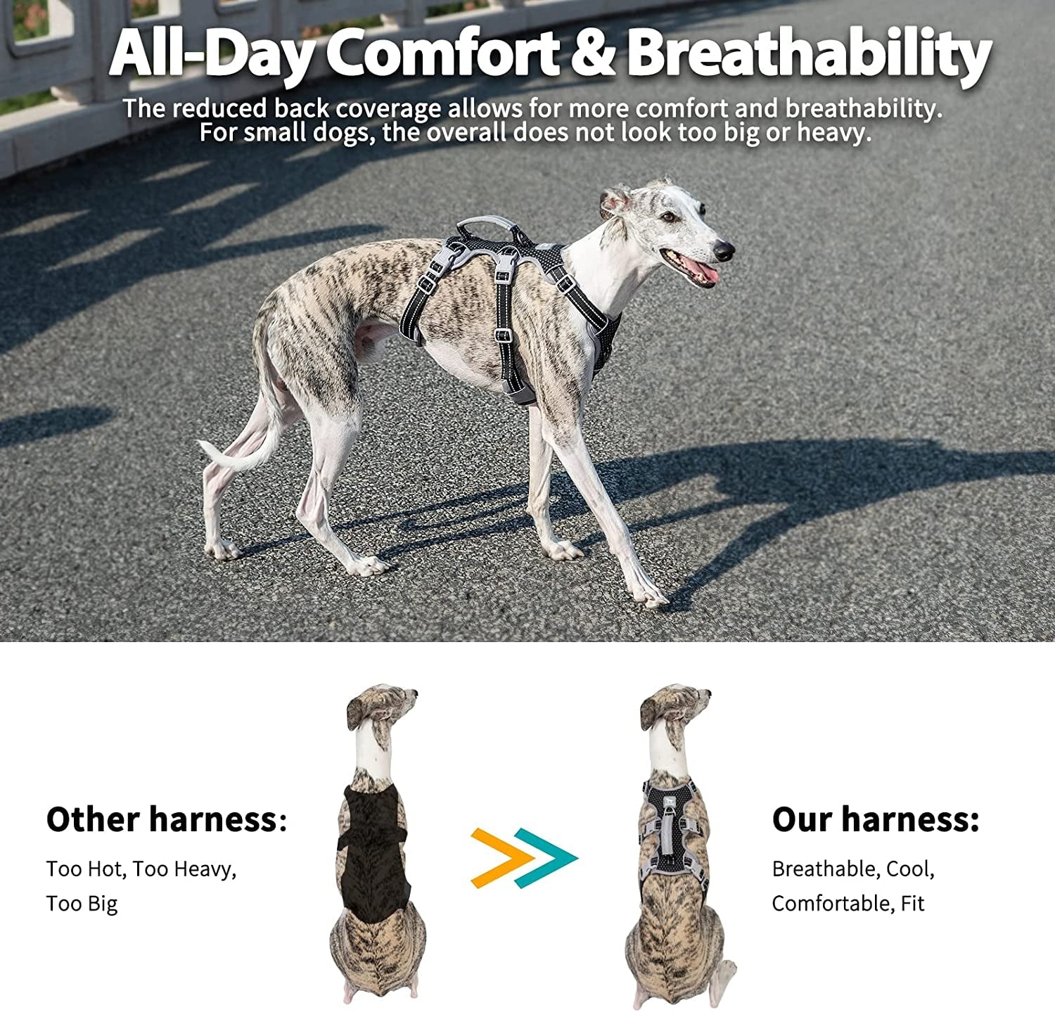huntboo-escape-proof-harness-no-slip-dog-harness-escape-proof-fully-reflective-harness-with-handle-breathable-durable-adjustable-vest-for-medium-dogs-walking-and-training-gear-black-m