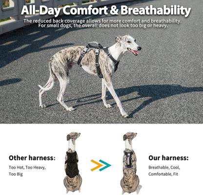 Huntboo Escape Proof Harness, No Slip Dog Harness Escape Proof, Fully Reflective Harness with Handle, Breathable, Durable, Adjustable Vest for Medium Dogs Walking and Training Gear (Black, M)5