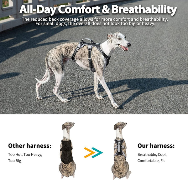 Huntboo Escape Proof Harness, No Slip Dog Harness Escape Proof, Fully Reflective Harness with Handle, Breathable, Durable, Adjustable Vest for Medium Dogs Walking and Training Gear (Black, M)5