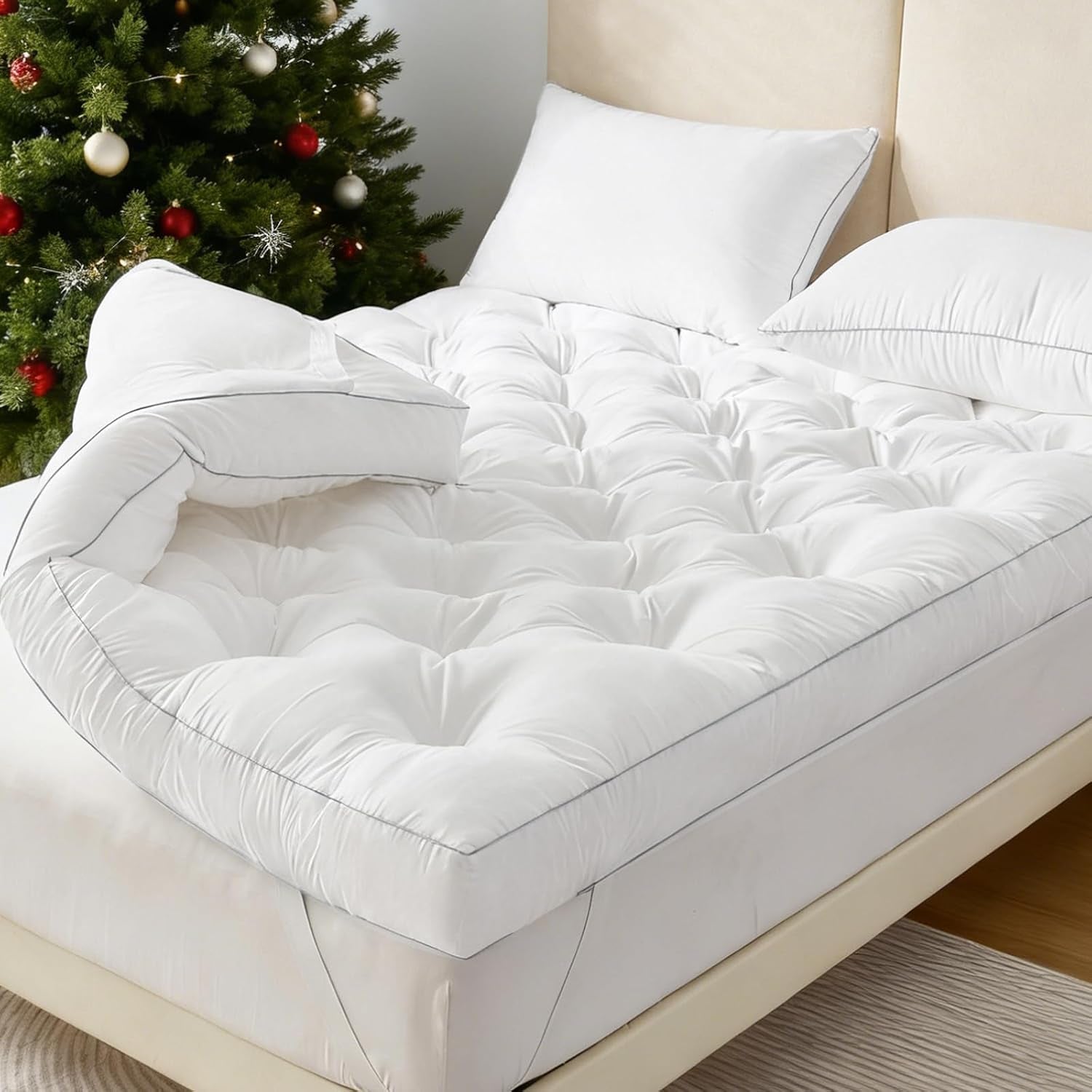 memory-foam-mattress-topper-king-for-back-pain-relief-5-inch-extra-thick-gel-memory-foam-topper-with-pressure-relief-body-contouring-support-4-way-straps-and-plush-comfort
