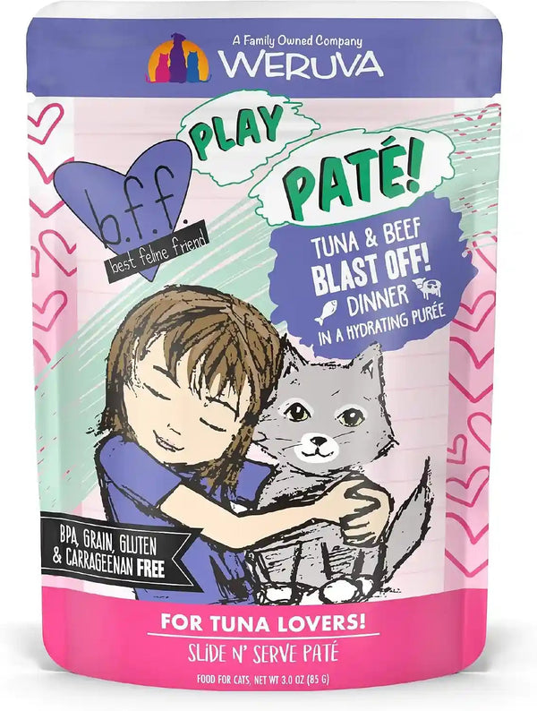 Weruva B.F.F. Play - Best Feline Friend Paté Lovers, Aw Yeah!, Paté Partay! Variety Pack, 3Oz Pouch (Pack of 12)15