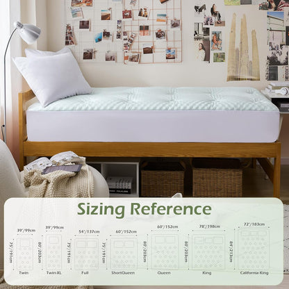 Twin XL Mattress Topper College Dorm Memory Foam Soft Mattress Pad | Twin XL Mattress Topper Viscose Derived from Bamboo, Twin XL Bed Mattress Pad Cover for Back Pain Relief, 39" X 80", White6