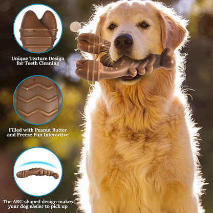 NEZIN Dog Toys for Aggressive Chewers, Indestructible Toys for Large Dogs, Dog Chew for Large Medium Small Breed, 3 Pack Super Chewer with Tough Nylon, Gift for Dogs3