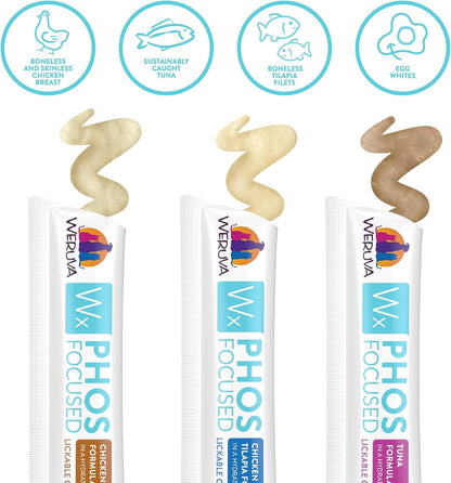 Weruva Wx Phos Focused, Lickable Cat Treats Variety Pack, 0.5Oz Tube, Pack of 243