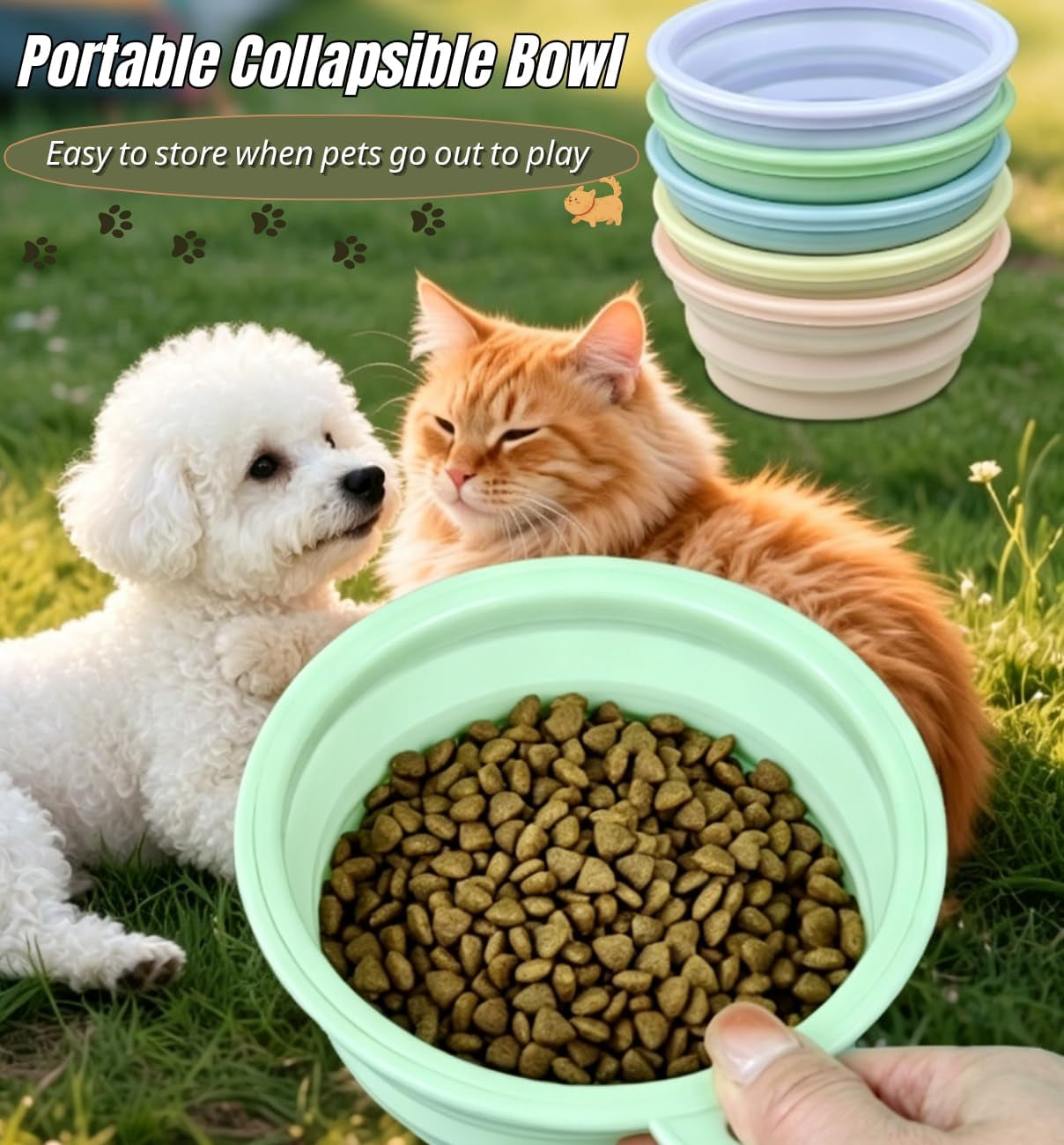 collapsible-pet-bowl-travel-food-water-bowlgreenpinkblue-food-grade-silicone-bpa-free-soft-durable-collapsible-with-carabiner-for-travel-non-slip-base-easy-to-rinse-clean