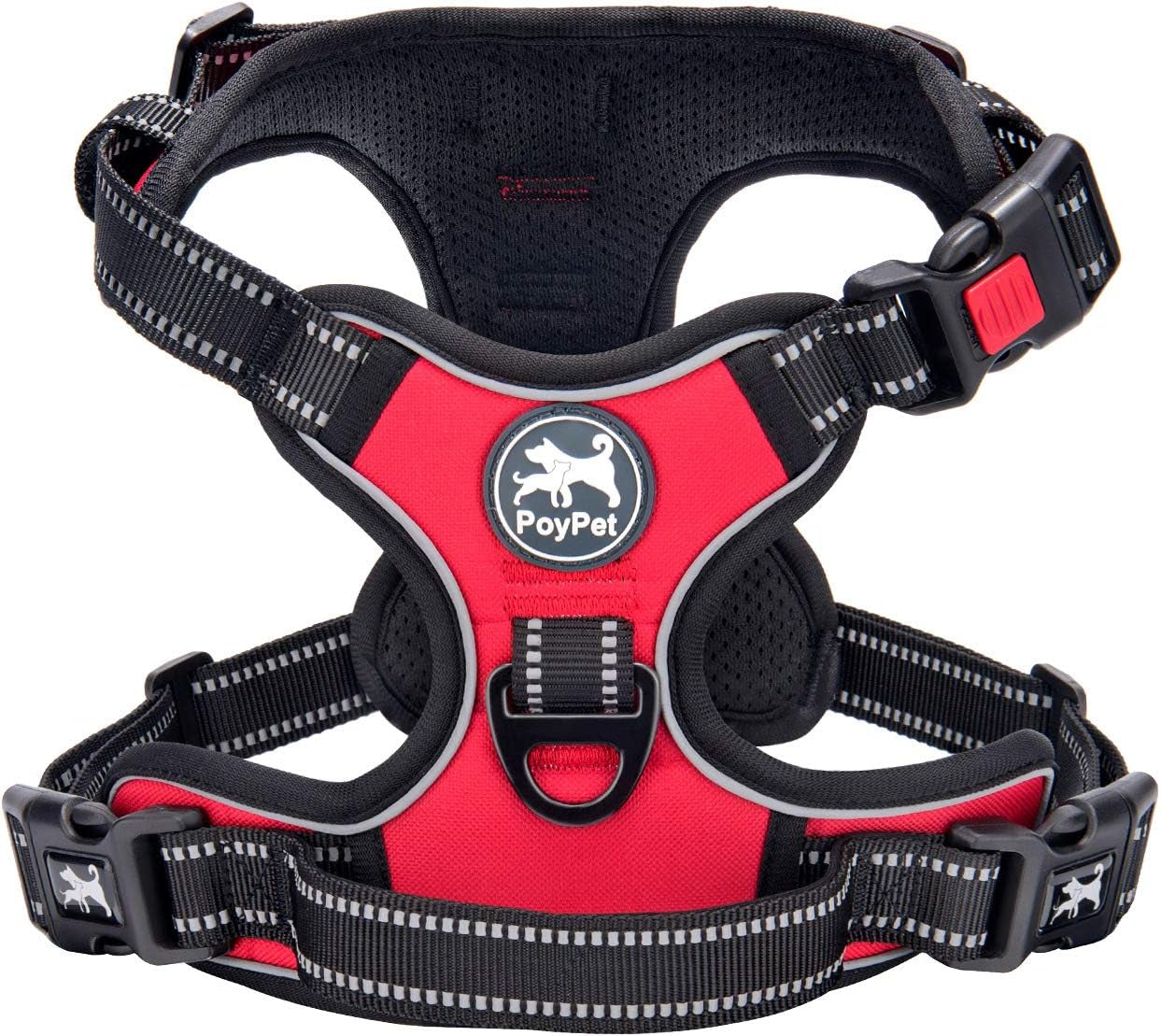 poypet-no-pull-dog-harness-no-choke-front-lead-dog-reflective-harness-adjustable-soft-padded-pet-vest-with-easy-control-handle-for-small-to-large-dogspink-medium