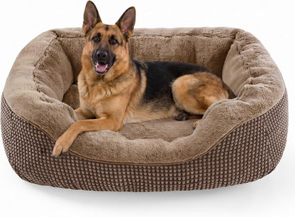 INVENHO Medium Dog Beds for Medium Dogs Washable, Rectangle Dog Bed Medium Size Dog, Orthopedic Dog Bed, Warming Soft Calming Sleeping Puppy Bed Durable Pet Bed with Anti-Slip Bottom M(30"X24"X9")46