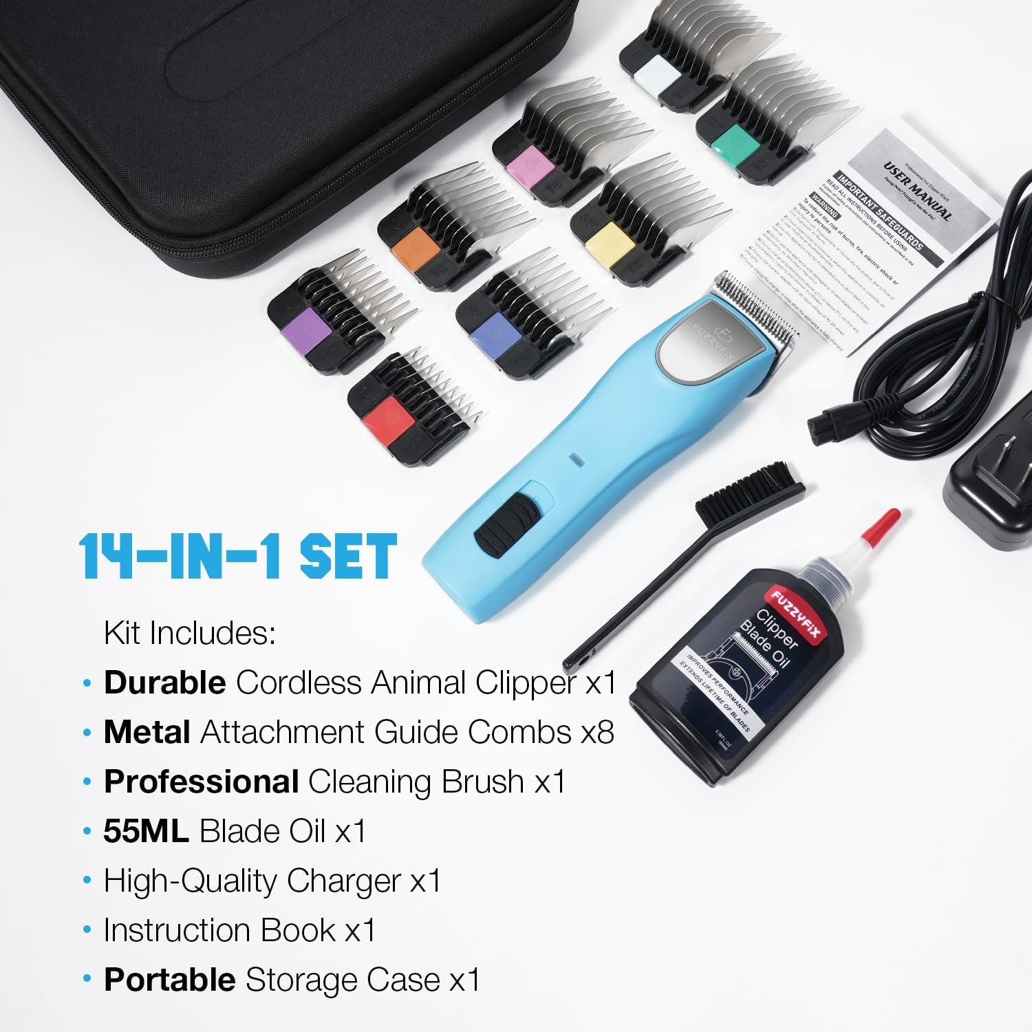 professional-dog-clippers-for-grooming-thick-curly-matted-coats-detachable-a5-blade-metal-guide-combs-kit-for-horse-animal-breeds-low-noise-cordless-pet-hair-trimmer-with-2-speed-bluewave