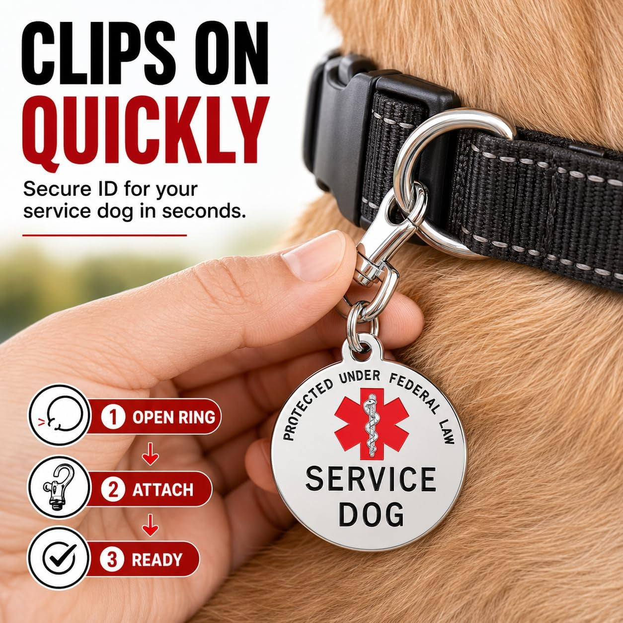 service-dog-tag-double-sided-with-federal-protection-1-25-inch-federal-protection-medical-alert-symbol-protected-by-federal-law-easily-attach-to-collar-harness-vest