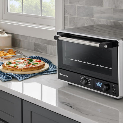 Kitchenaid Digital Countertop Oven, Air Fryer & Pizza Stone, KCO128CU | No-Flip Air Fry Basket and 360° Air Fry System, 10 Essential Cooking Settings, Pizza Stone Included6