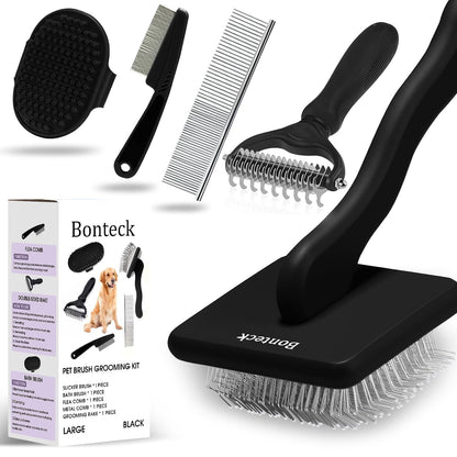 Bonteck Dog Slicker Brush for Dogs Grooming Kit 5PCS Long Haired Doodles | Goldendoodles Poodles, Skin Friendly Deshedding, Comb and Rake, Removes Undercoat, Professional Detangling, Large, Purple11