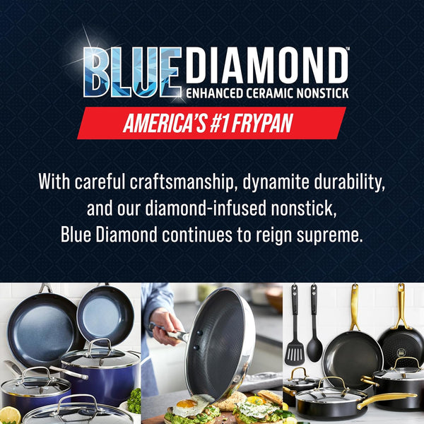Hybrid Nonstick Stainless Steel 12” Wok with Lid, Pfas-Free Ceramic Diamond Bond Stir-Fry Pan, Induction Ready, Dishwasher & Oven Safe, Metal Utensil Safe, Stay-Cool Handle, Silver7