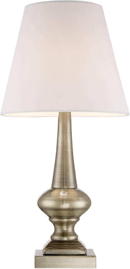 Larson 19" Small Table Lamps Set of 2 Gold Touch Antique Brass Modern | Traditional Metal Bedroom Living Room House Bedside Nightstand Office Family Home White Bell Shade6