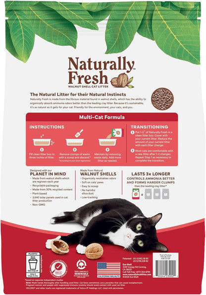Naturally Fresh Cat Litter Made from Walnut Shells, Unscented, Multi-Cat, Upcycled, Low Dust, Sustainable, 30 Lbs6