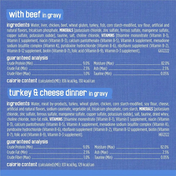 Purina Friskies Wet Cat Food Variety Pack, Shreds with Beef, Turkey and Cheese Dinner, Chicken and Salmon Dinner, and with Ocean Whitefish and Tuna - (Pack of 40) 5.5 Oz. Cans6