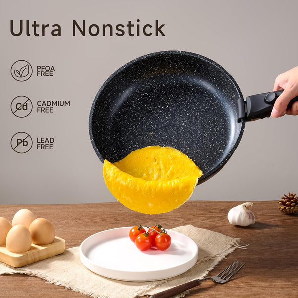 Cookware Set (6 Essential Pots & 19 Accessories), Nonstick Pots and Pans with Detachable Handle for Induction Cooking, RV Kitchen Space Saving, PFAS Free, Black5