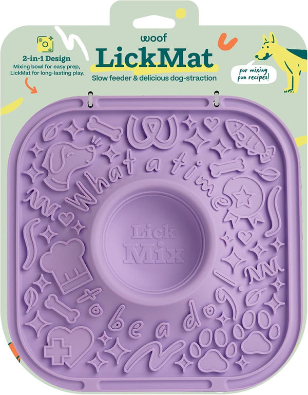 Woof Lickmat, Slow Feeder Mat for Dogs, Green | Built-In Mixing Bowl, Bpa-Free Silicone, Non-Slip Suction Cups, Dishwasher Safe, Easy to Clean8