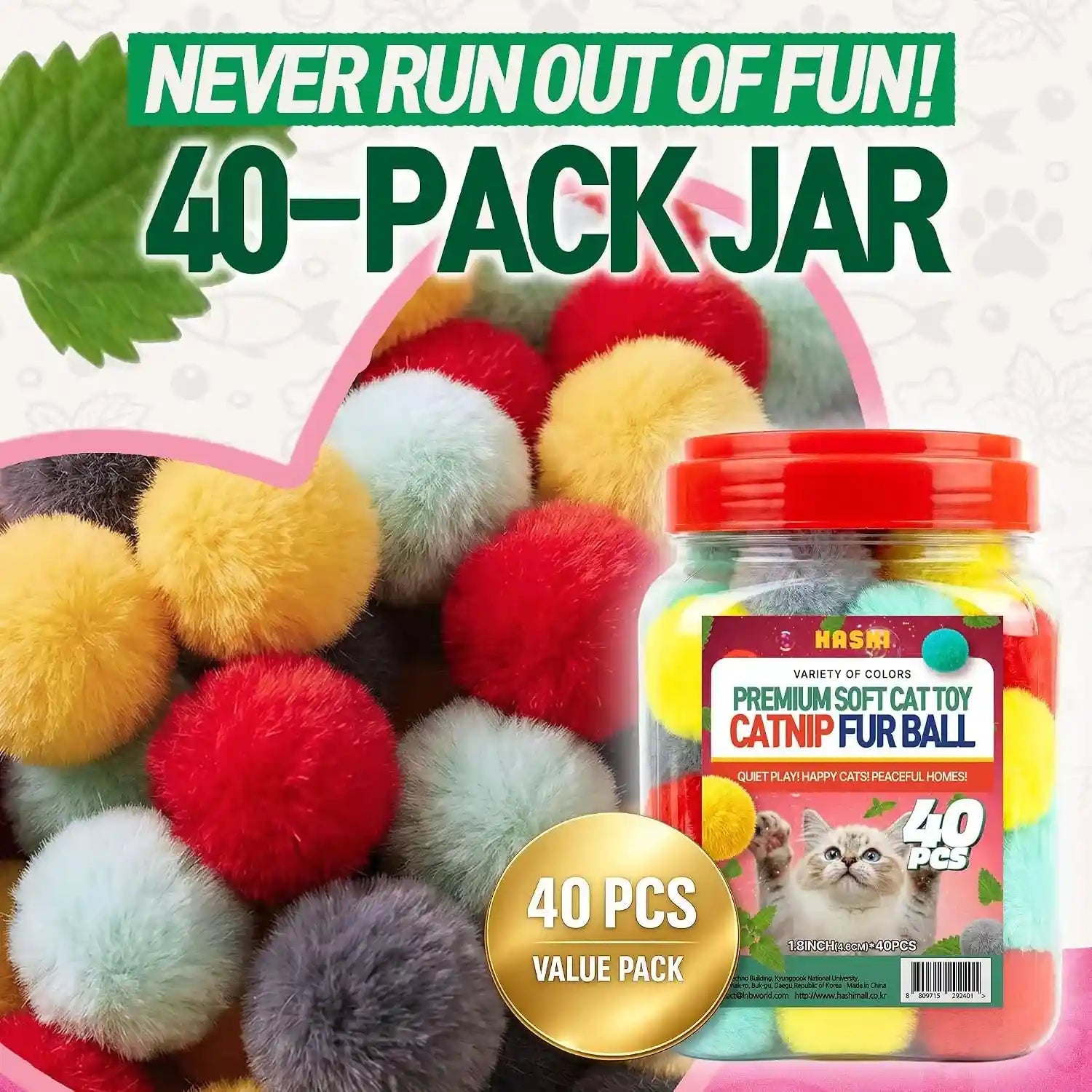 ha-shi-40-count-catnip-fur-balls-for-indoor-cats-1-8-inch-soft-plush-interactive-kitten-toy-quiet-night-play-colorful-fuzzy-poms