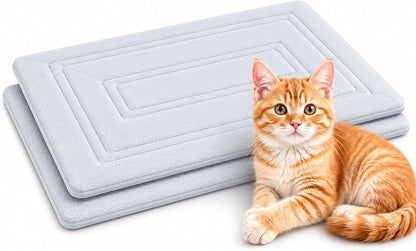 Cat Bed Mat, Memory Foam, Waterproof Non-Slip Base, 24 X 16 in | Soft Coral Fleece, Slow-Rebound Memory Foam and Full Rubber Backing; Machine Washable for Crates, Pet Beds and Floors.9