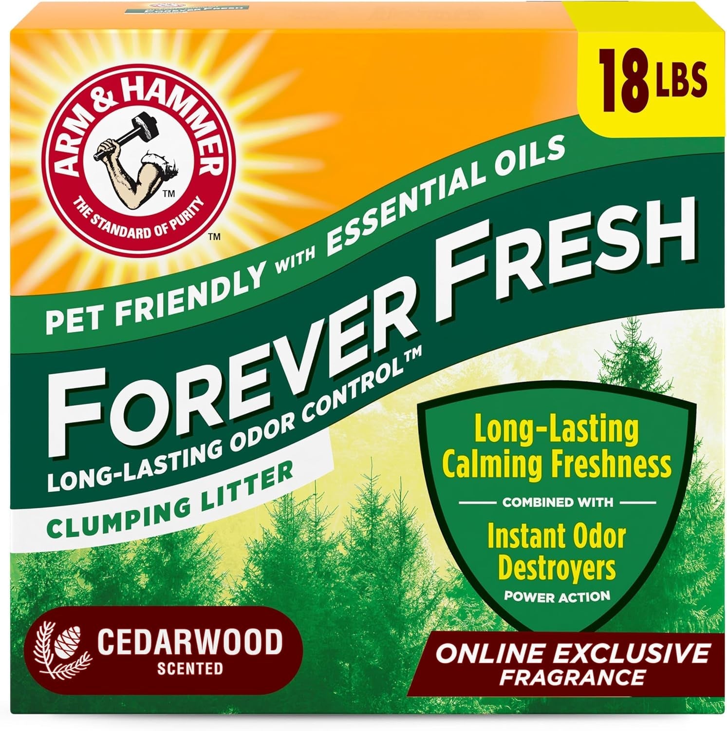 arm-hammer-forever-fresh-clumping-cat-litter-lavender-multicat-cat-litter-odor-control-18lb-with-20-more-lavender-freshness-with-essential-oils