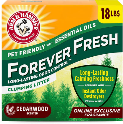 Arm & Hammer Forever Fresh Clumping Cat Litter Lavender, Multicat Cat Litter Odor Control 18Lb with 20% More Lavender Freshness, with Essential Oils11