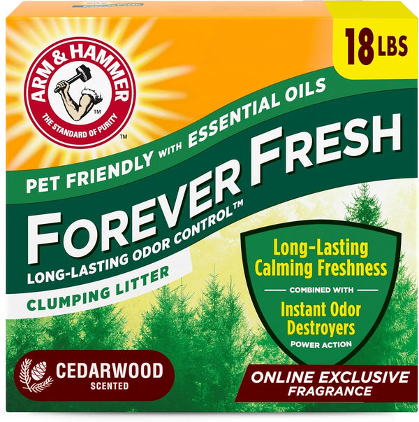 Arm & Hammer Forever Fresh Clumping Cat Litter Lavender, Multicat Cat Litter Odor Control 18Lb with 20% More Lavender Freshness, with Essential Oils11