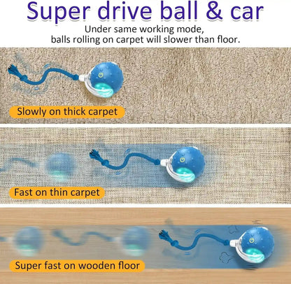 Giociv Interactive Cat Toys Ball for Indoor Cats Fast Rolling on Carpet, Chirping & Motion Activate Cat Toys (Blue)2