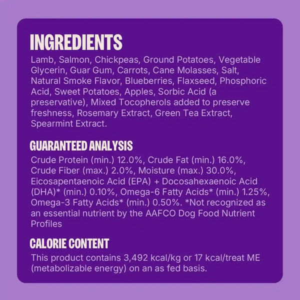 Wellness Rewarding Life Soft Dog Training Treats, Natural, Grain Free, Lamb and Salmon Recipe, 6 Oz Bag7