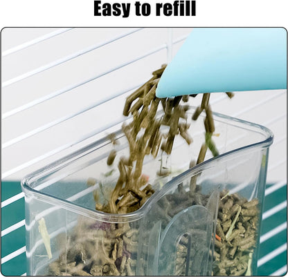 Hanging Automatic Food Dispenser, 27Oz Large Capacity Hanging Pet Cage Feeder for Rabbit Bird Chinchilla Hedgehog Guinea Pig Ferret Kitty Puppy (Gray)2