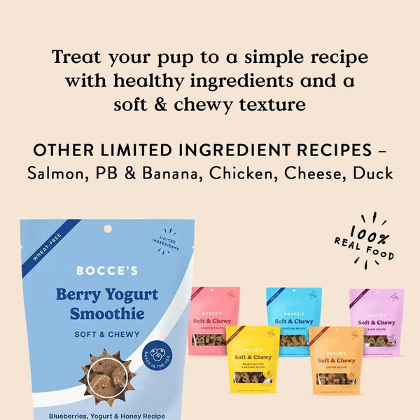 Bocce'S Bakery Berry Yogurt Smoothie Flavor Soft & Chewy Dog Treats, 6 Oz4