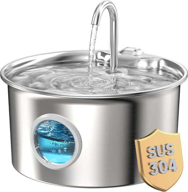 Cat Water Fountain Stainless Steel: Cat Fountain for Drinking - 88Oz/2.6L Pet Water Fountain for Cats Indoor - Quiet Cats Water Bowl Dispenser - Pets Feeding & Watering Supplies - for Small Animals1