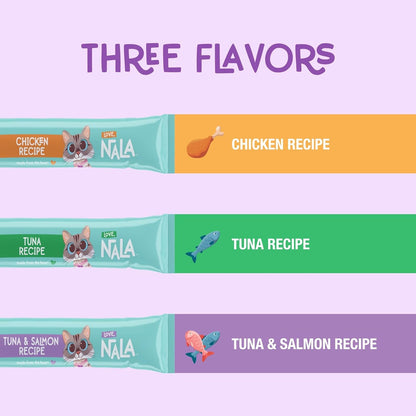 LOVE, NALA - Natural Lickable Cat Squeeze up Treat,Topper - Variety Pack Mousse - Wet Food Cat Puree - Grain Free, Non-Gmo, Minerals, Vitamins - 24 Pack 12 Oz.2