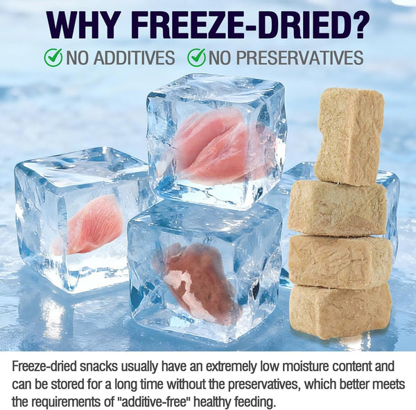 Freeze Dried Chicken Cat Treats 100G - Natural Chicken Cube Snacks,High Protein Grain Free - Healthy Dog Treats for Daily Hip & Joint Care,Pet Training Reward Snack6