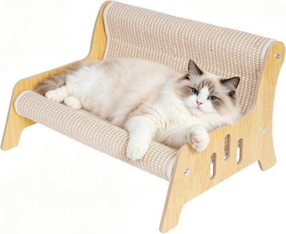 Sisal Cat Scratcher Sofa, Durable Frame Cat Couch Scratcher for Indoor Cats, Mess-Free No Shedding Cat Scratcher Bed, Multi-Functional Lounge for Scratching & Playing, Easy Assembly Furniture8