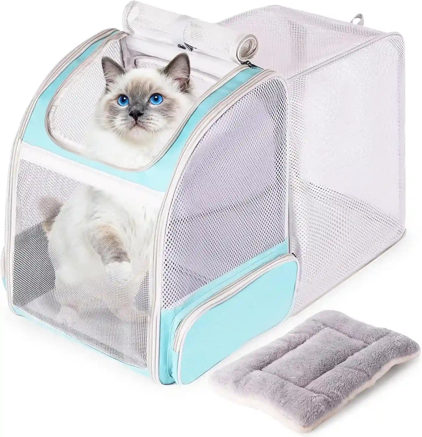 expandable-pink-cat-backpack-carrier-fit-up-to-12-lbs-space-capsule-clear-bubble-window-pet-carrier-backpack-for-kitten-bunny-rabbit-and-small-puppy