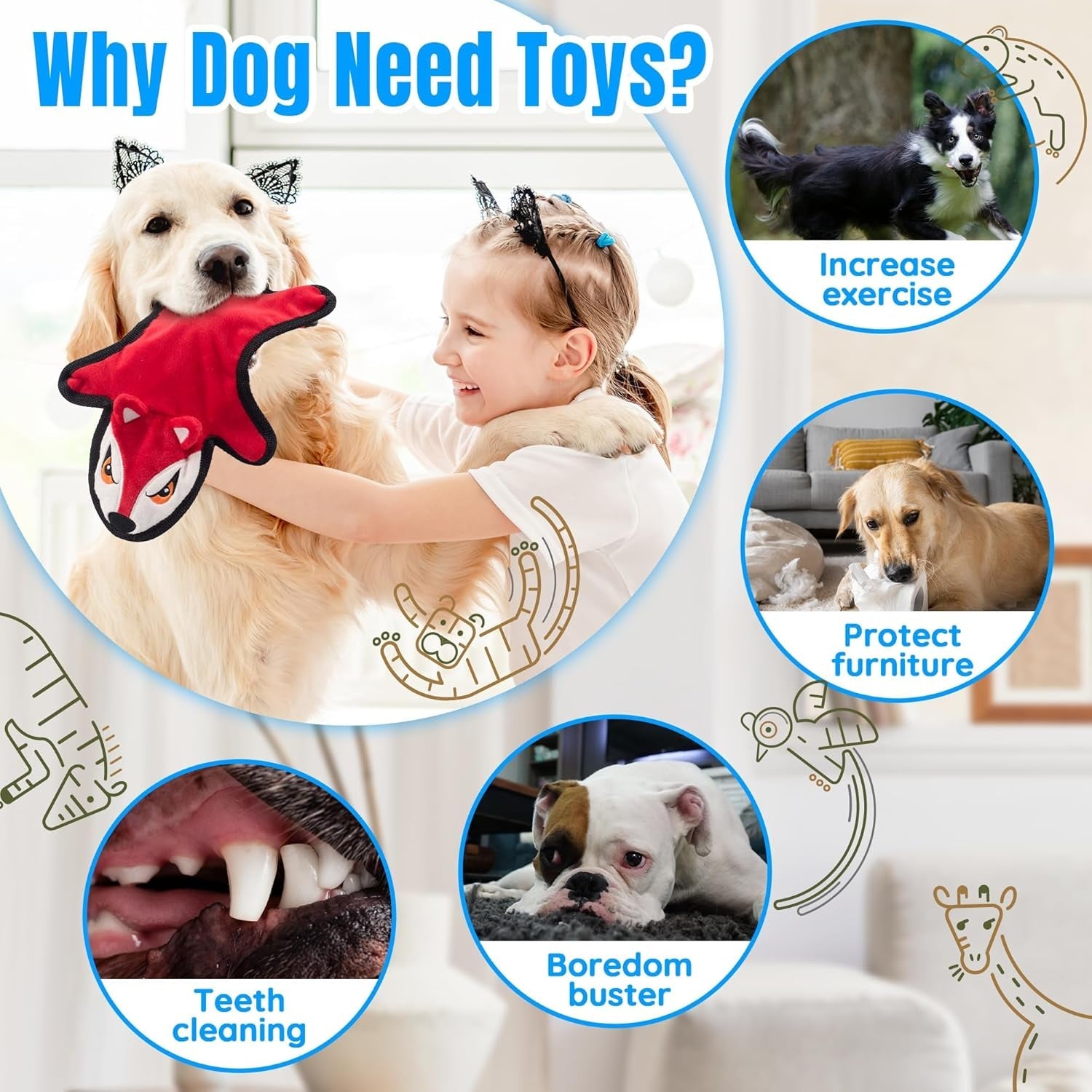 lechong-no-stuffing-dog-squeaky-toys-glowing-eyes-crinkle-plush-puppy-toys-for-teething-chewing-5pcs-flat-tough-dog-toys-set-for-large-medium-small-dogs-to-keep-them-busy