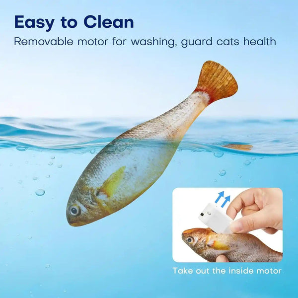 Potaroma Cat Toys Bite-Sized Flopping Fish with Catnip | Realistic Tap-Activated Moving Kitten Kicker, 3 Floppy Mode Wiggle Fish, Interactive Motion Kitty Exercise6